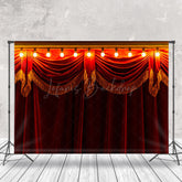 Lofaris Retro Red Curtain Light Circus Photography Backdrop